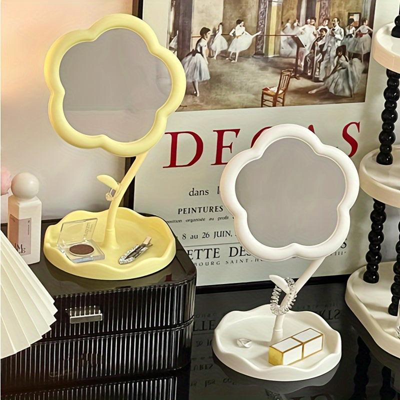 Desktop Makeup Mirror Sun Flower Shape Cute Girl Heart Dressing Mirror Detachable Hanging Jewelry HD Makeup Mirror