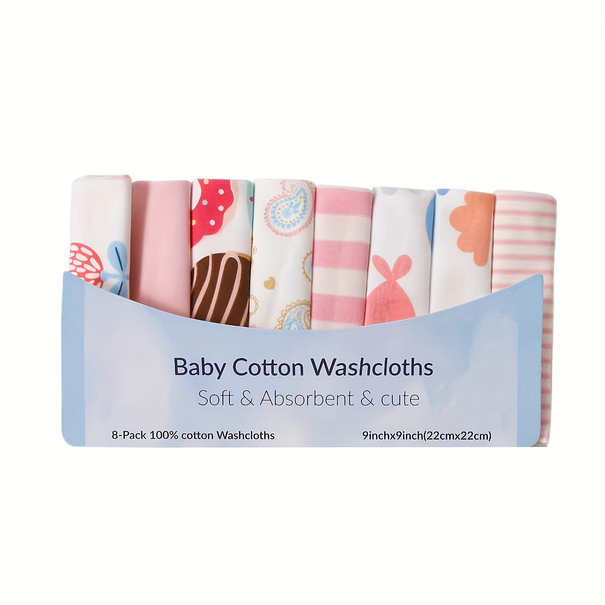 8pcs Adorable Baby Nursing & Feeding Towel Set - Soft, Absorbent, Multi-Use Washcloths, Bibs & Burp Cloths - Gentle on Sensitive Skin, Unisex for Boys & Girls - Perfect Gift for Baby Showers, Christmas, Halloween, Thanksgivin
