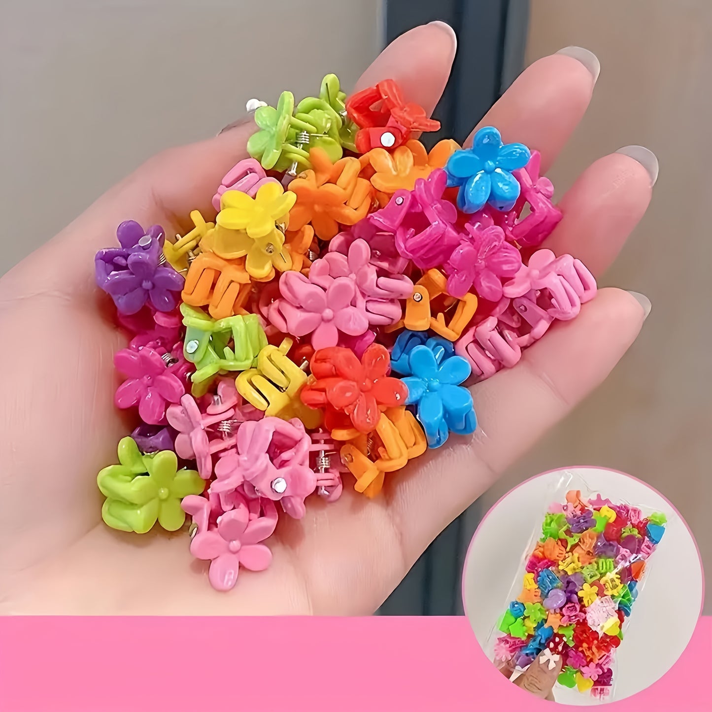 [Cute Hair Clips] 30 Colorful Small Flower Hair Clips, Cute Hair Accessories | Children's Butterfly and Star Hair Clips