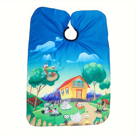 Cartoon Pattern Hair Cutting Cape Professional Salon Hair Cutting Cape With Adjustable Closure Barber Cape