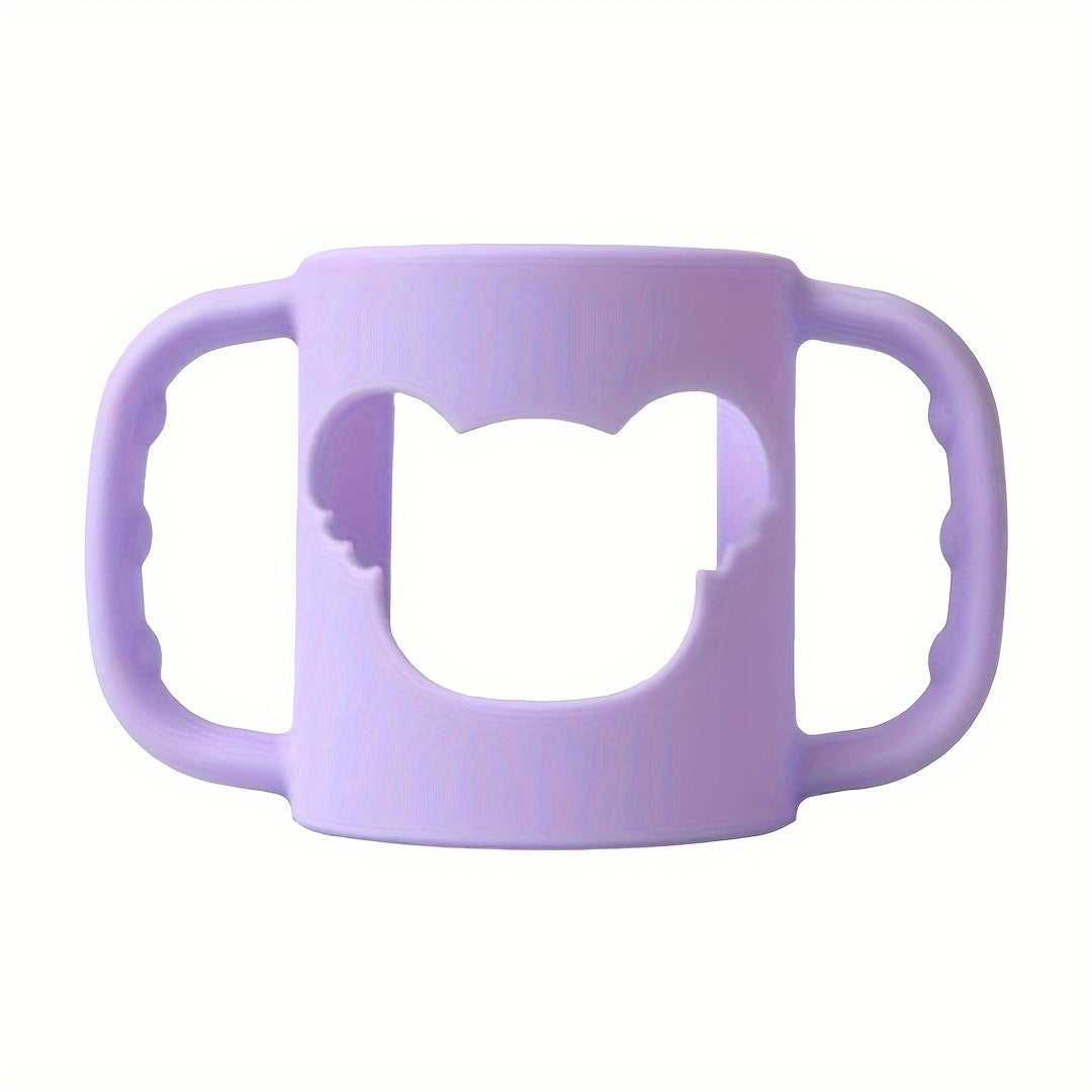 [Silicone Baby Handle] Soft Elastic Silicone Baby Bottle Handle With Cartoon Pattern | Daily Use Baby Bottle Accessories | Suitable For Most Neck Bottles