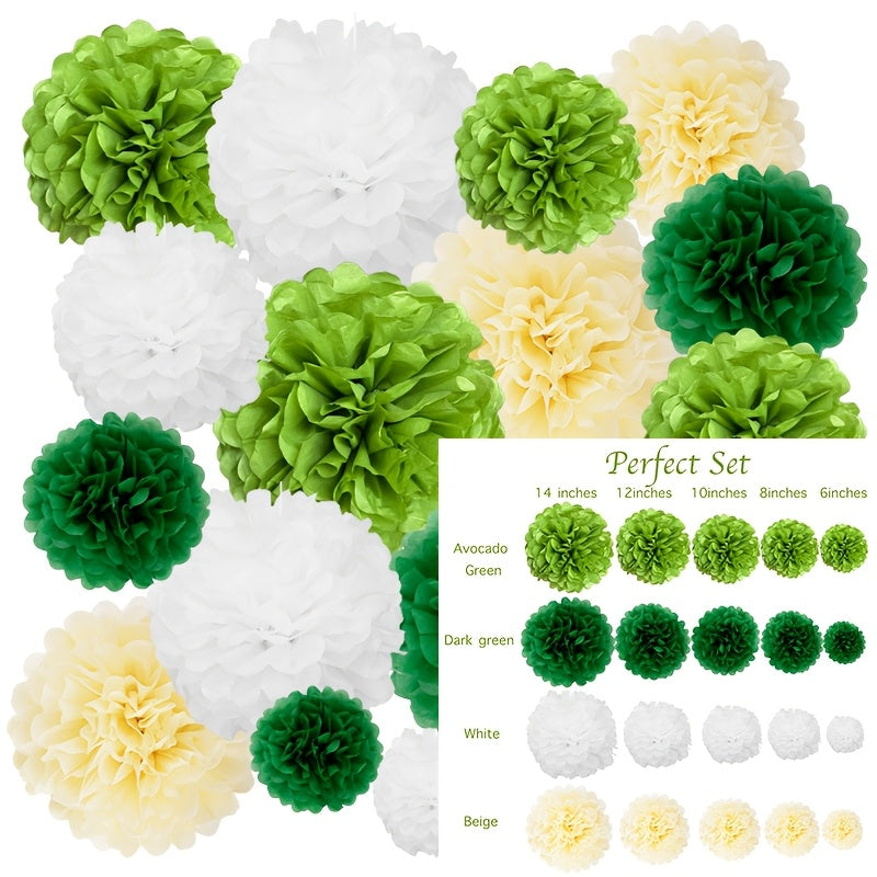 20pcs Set Hanging Flower Pompom Tissue Paper Pom Poms for Weddings and Other Occasions Party Birthday Baby Shower Christmas, Halloween Decorations, Event Styling, Party Decorations, Whimsical Decor, Hanging Decor, Delicate De