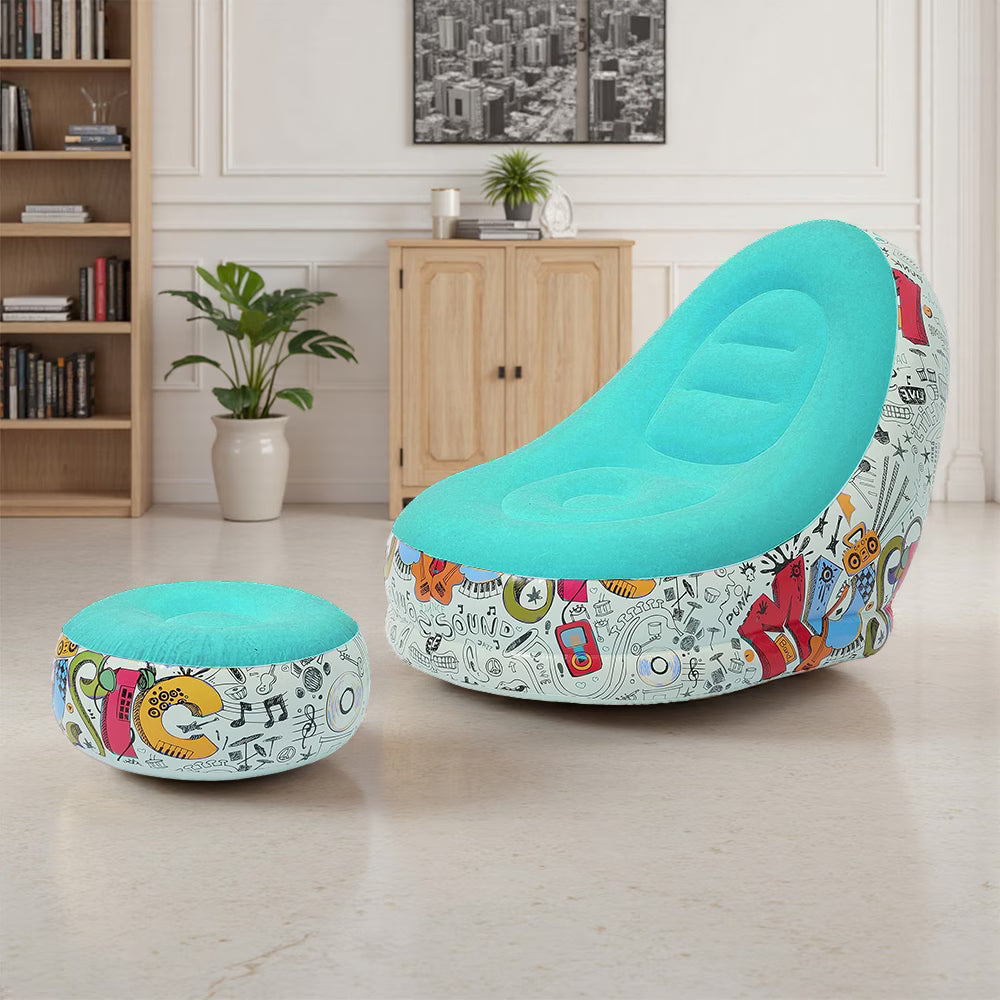 Home Leisure Sofa Inflatable Sofa Set with Footrest