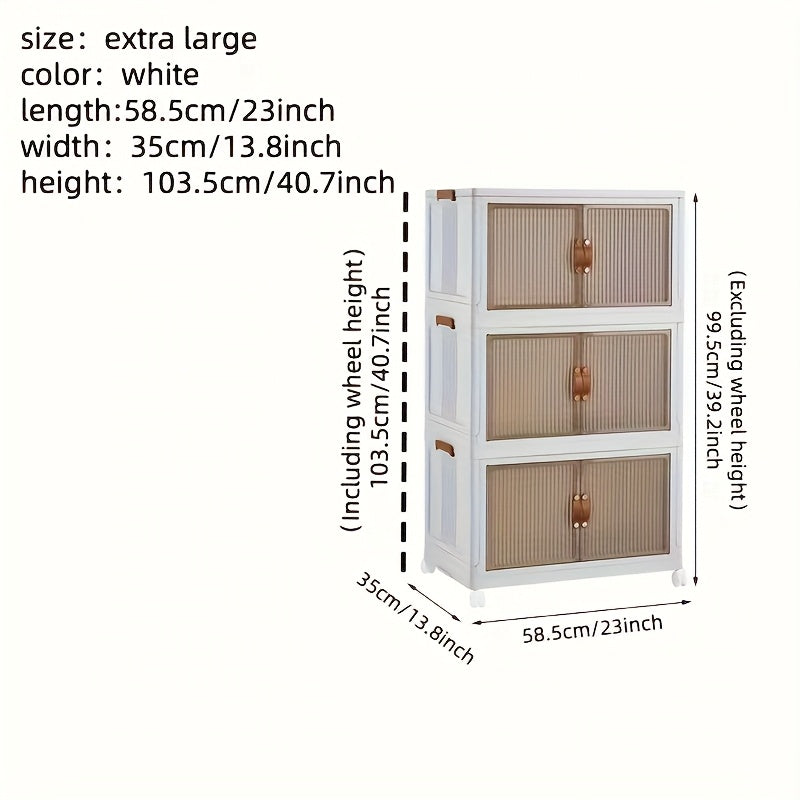 1pc Transparent Storage Box Collapsible Storage Bin with Lids and Pulley - Portable 1/2/3 Layers Organizer for Easy Access and Convenient Storage