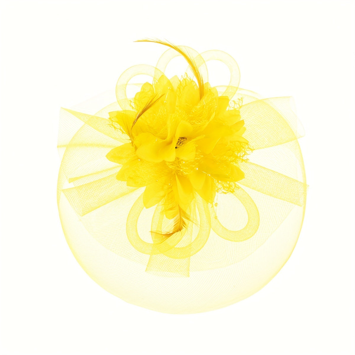 1pc Women Hair Accessories Mesh Flower Faux Feather Mesh Veil For Birthday Jockey Club Wedding Derbyhat Church Hat Accessories