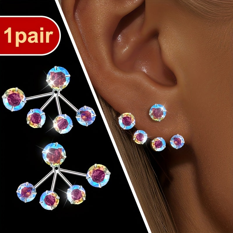 Women's Fashion Illusion Synthetic Synthetic Zirconia Earrings, Flower Bracket Earrings Unique Design, Cute and Delicate Hypoallergenic, Surprise Gift for Friends, Party Everyday Various Occasions Can Be Worn Mother's Day Gif