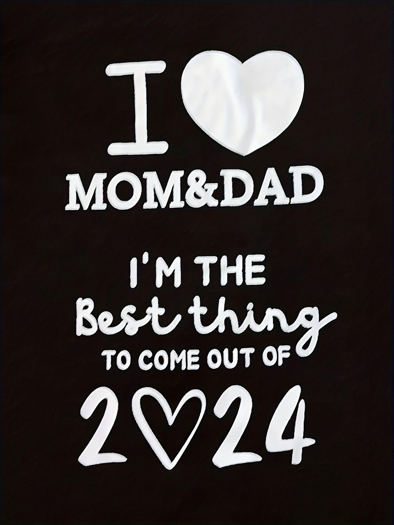 Baby Boys And Girls Casual "I Love My Mom & Dad" Printed Short Sleeve Romper, Cute Comfy Outdoor Jumpsuit Clothes