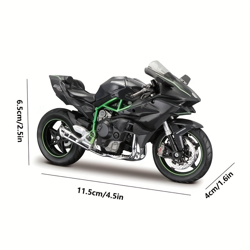 Kawasaki H2 R Ninja 1:18 Scale Die-Cast Motorcycle Model - Collectible Toy for Hobbyists, Black for winter