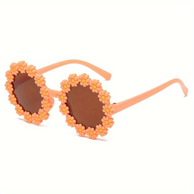 1pc Girl's Cute Flower Fashion Glasses, For Beach Outings, Ideal choice for Gifts