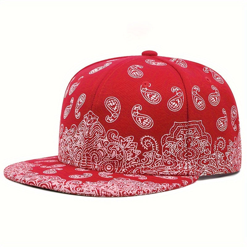 Cashew Flower Pattern Button Hat for Men and Women Retro Hat Outdoor Sports Sunshade Hat