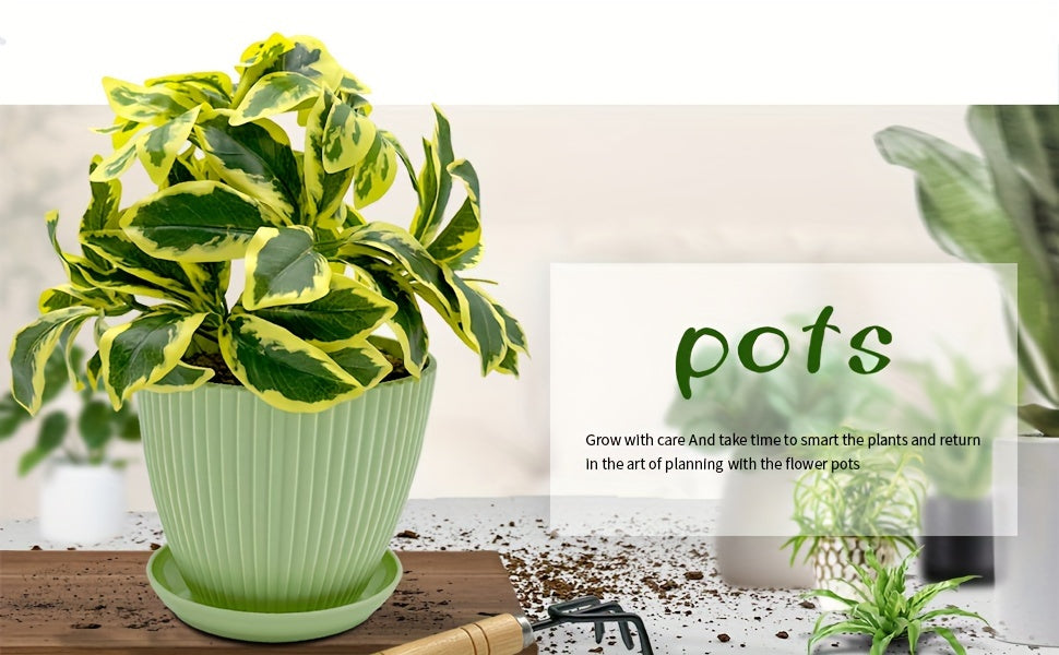 6 Packs, 19.05/16.76/14.73/12.7/10.92/8.89 Cm Flower Pots, Thick Sturdy Plastic Planters, Indoor/Outdoor 6 Sizes Plant Pots With Drainage Holes And Saucers (6 Sizes)