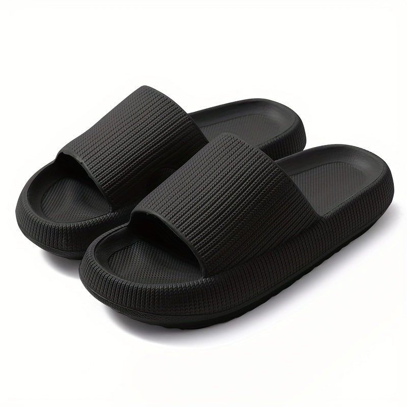 Women'S Solid Color EVA Slippers, Open Toe Slip-On Sandals with Strappy Back, Flat Heel Indoor Home Slippers, Ultra-Soft Comfort Footwear