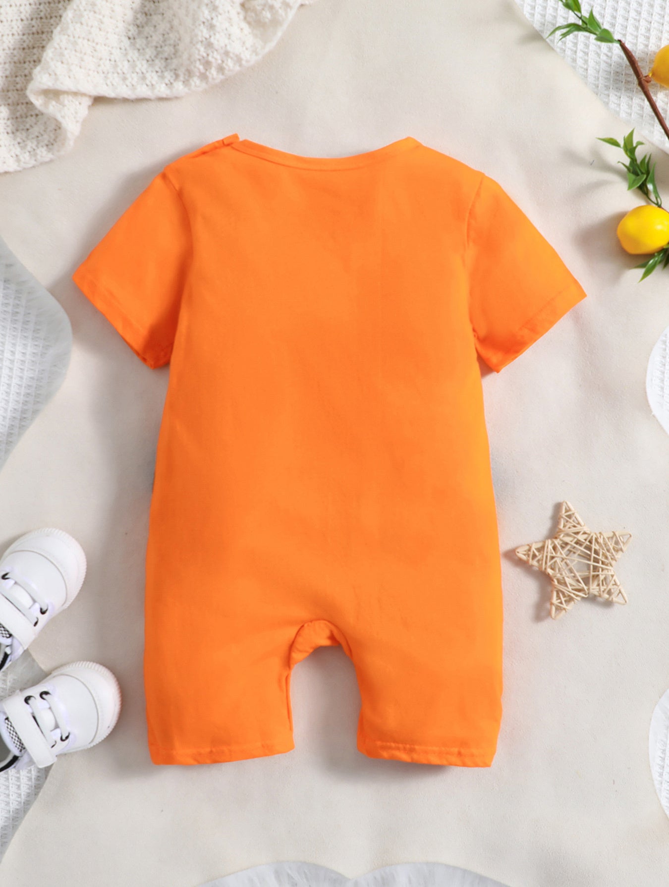 Adorable Baby Boys Short Sleeve Romper Jumpsuit - Unique Chinese Character Design - Comfortable & Breathable Cotton - Perfect for Everyday Wear and Summer Fun