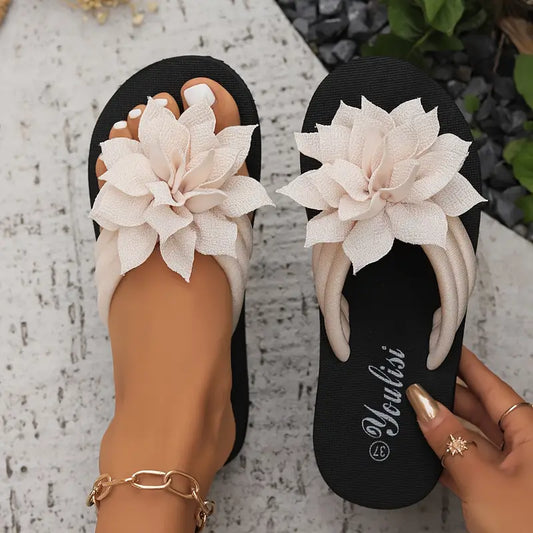 Women's Floral Embellished Flip-Flops