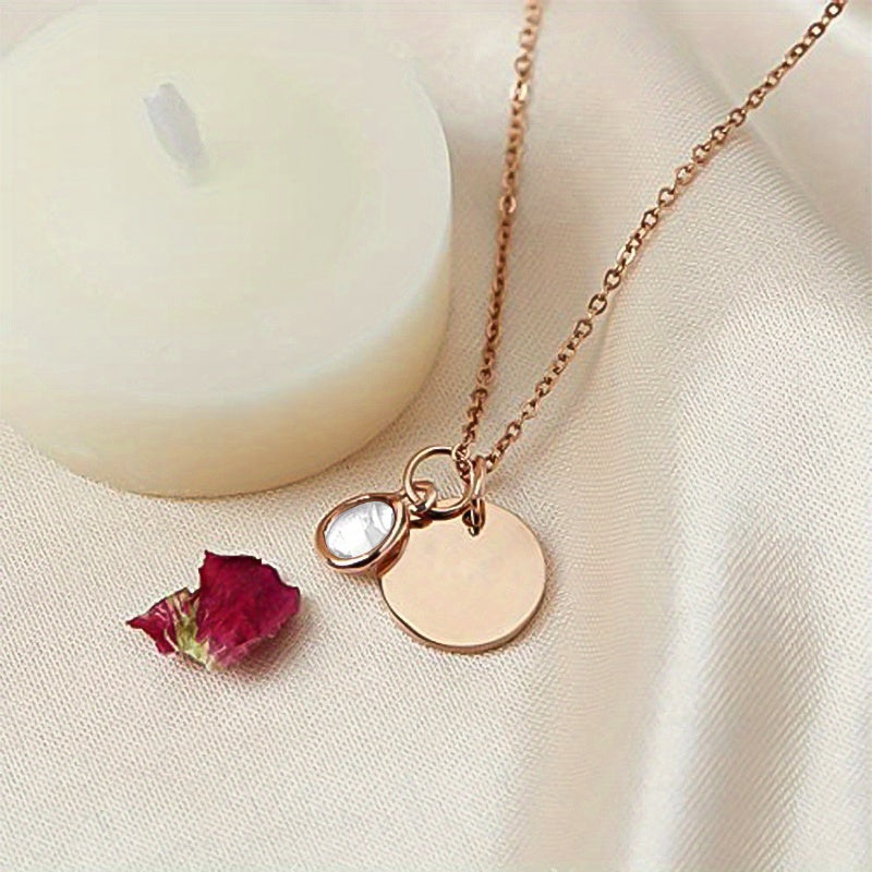 Birth Flower Engraved Necklace - Personalized Name Necklace with Birthstone and Customizable Record Time - Unique Mom Grandma Gift Idea with 12 Varieties of Birth Gemstones