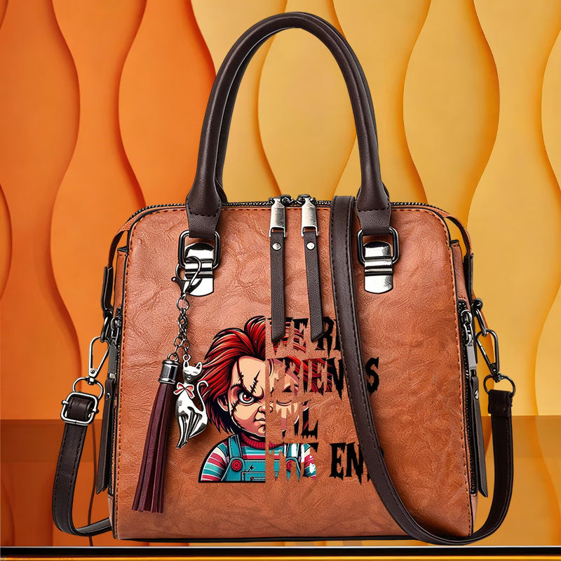 Chucky Print Women's Shoulder Bag, ''Friends Till The End''