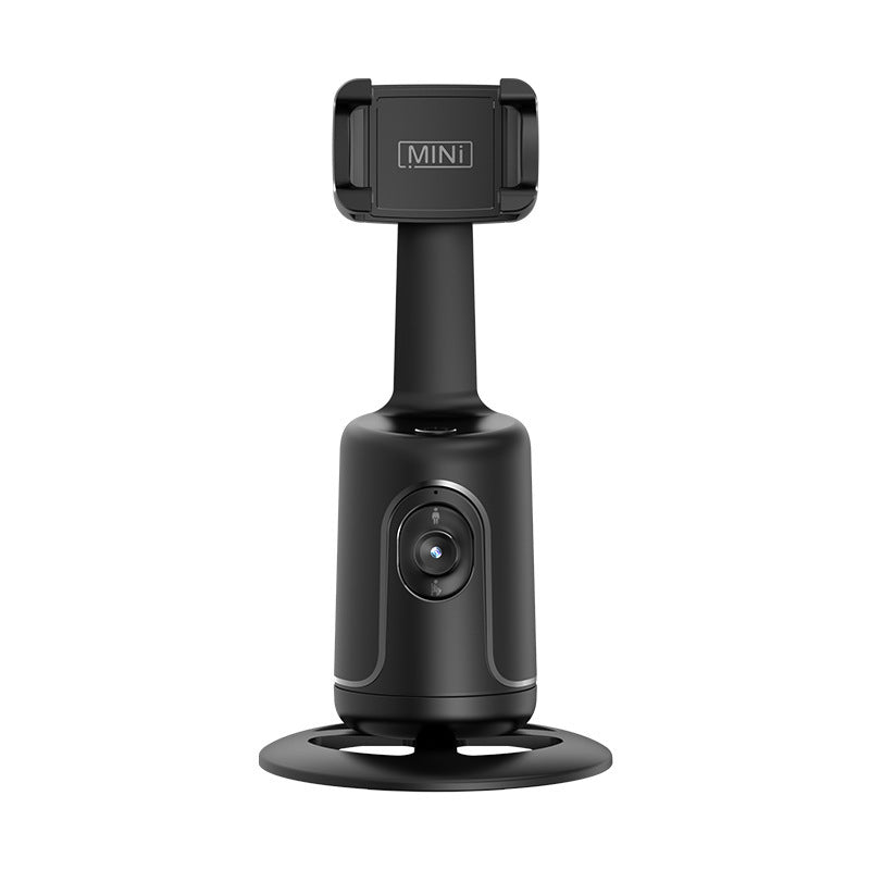360° Auto-Tracking Smartphone Tripod - Hands-Free Face & Body Recognition - Wireless Rechargeable Holder for Live Streaming, Vlogging & Video Recording - Black