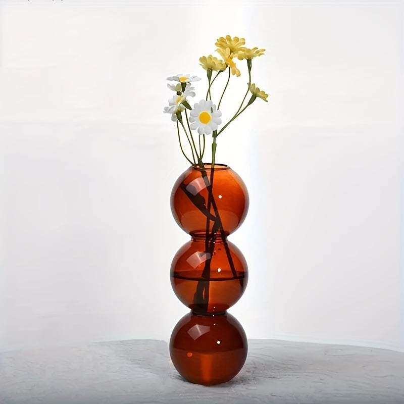 Chic Glass Bubble Vase - Transparent, Artistic Design for Home Decor | Perfect for Bedroom, Living Room & Dining Table | Nordic-Inspired Minimalist Centerpiece