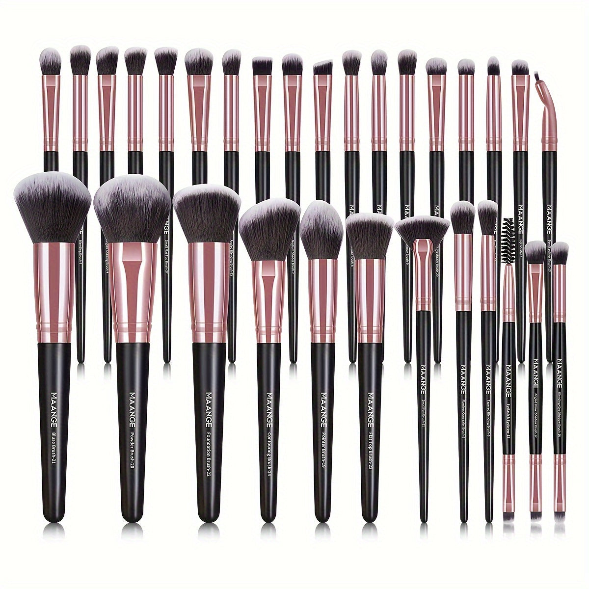 MAANGE 30pcs Professional Makeup Brush Set Foundation Brush Blush Brush Loose Powder Brush Eyeshadow Brush Complete Makeup Tool Set Suitable for Beginners and Professional Makeup Artists Portable Gift Set for Beginners Basic