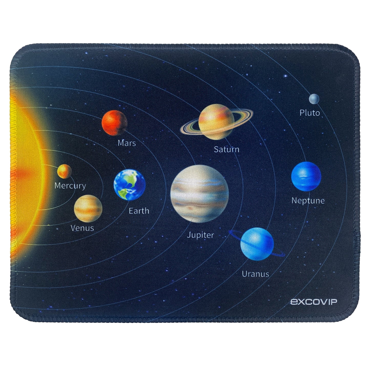 EXCOVIP Cute Anime Mouse Pad for The Solar System, Small Size with Stitched Edges, Suitable for Laptops And Keyboards, Medium Size, Non-Slip, Large for Study And Office Use, Item 9461