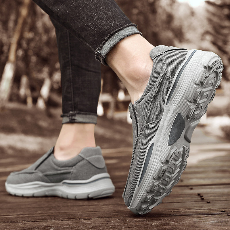 Men's Canvas Breathable Slip On Loafer Shoes Comfortable Walking Sneakers
