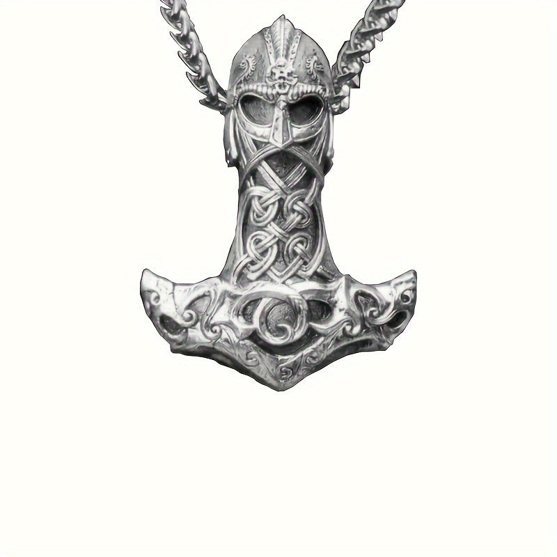 Domineering  Celtic Metal Odin Thor's Hammer Pendant Necklace Men's Punk Amulet Jewelry Party Gift