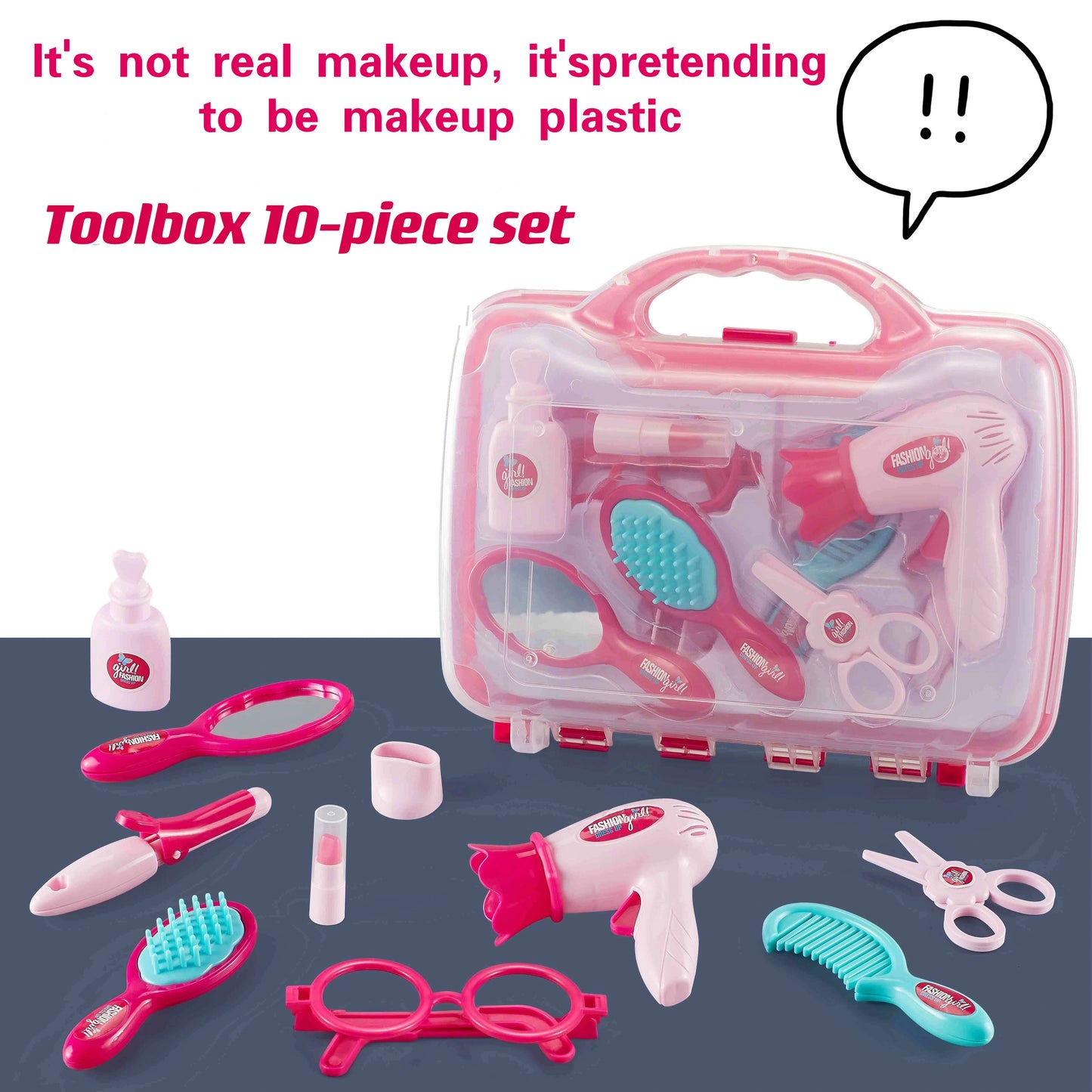 Girl Makeup Toy 10-piece Toolbox Character Dress Up Parent-child Interactive Game