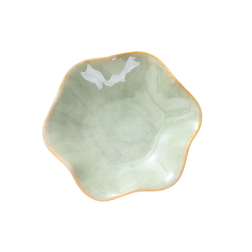 1pc Elegant Ceramic Flower Plate with Smooth Edges Suitable for Jewelry, Cosmetics, Keys & Trinkets - Decorative Dishes for Home, Bathroom, Dresser, Desk - Multi- Tableware, Jewelry Trays