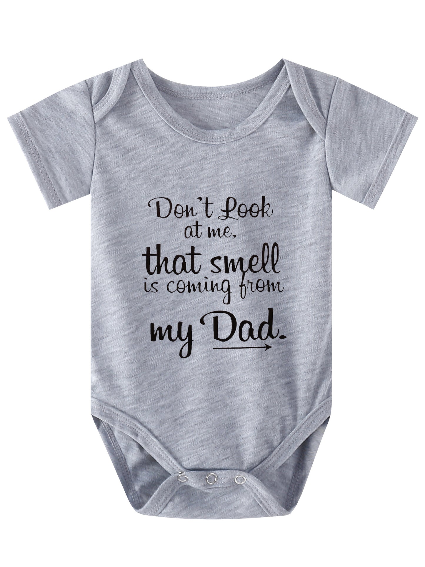 Girls Cute Letter Print Short Sleeve Onesie Clothes ''don't Look At Me'' Pregnancy Announcement Romper