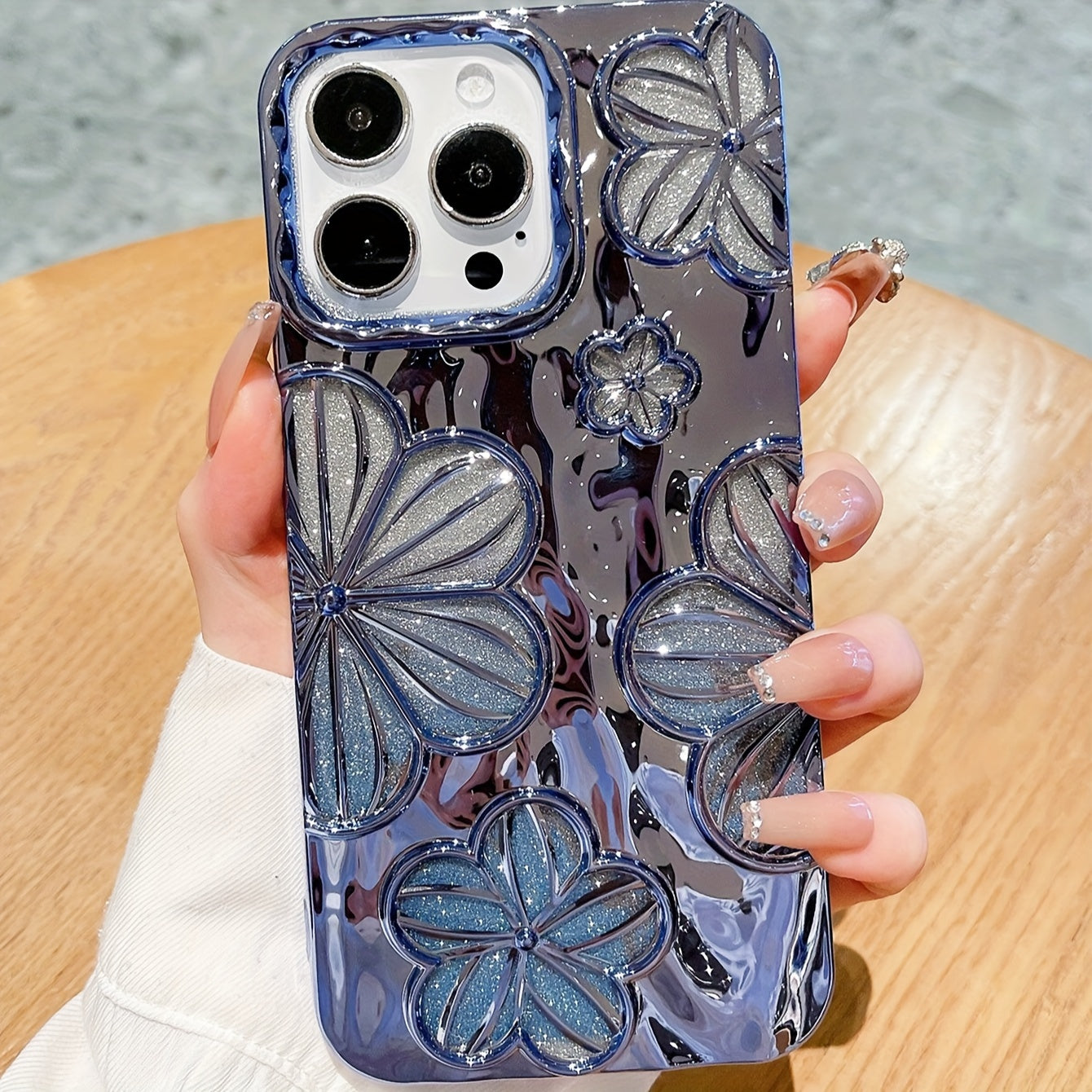 Shimmering Electroplating Retro Minimalist Personality Three-dimensional Oil Painting Flower TPU Dopamine Suitable For IPHone Models,.iPHone11, IPhone13ProMax, IPHone14proMax