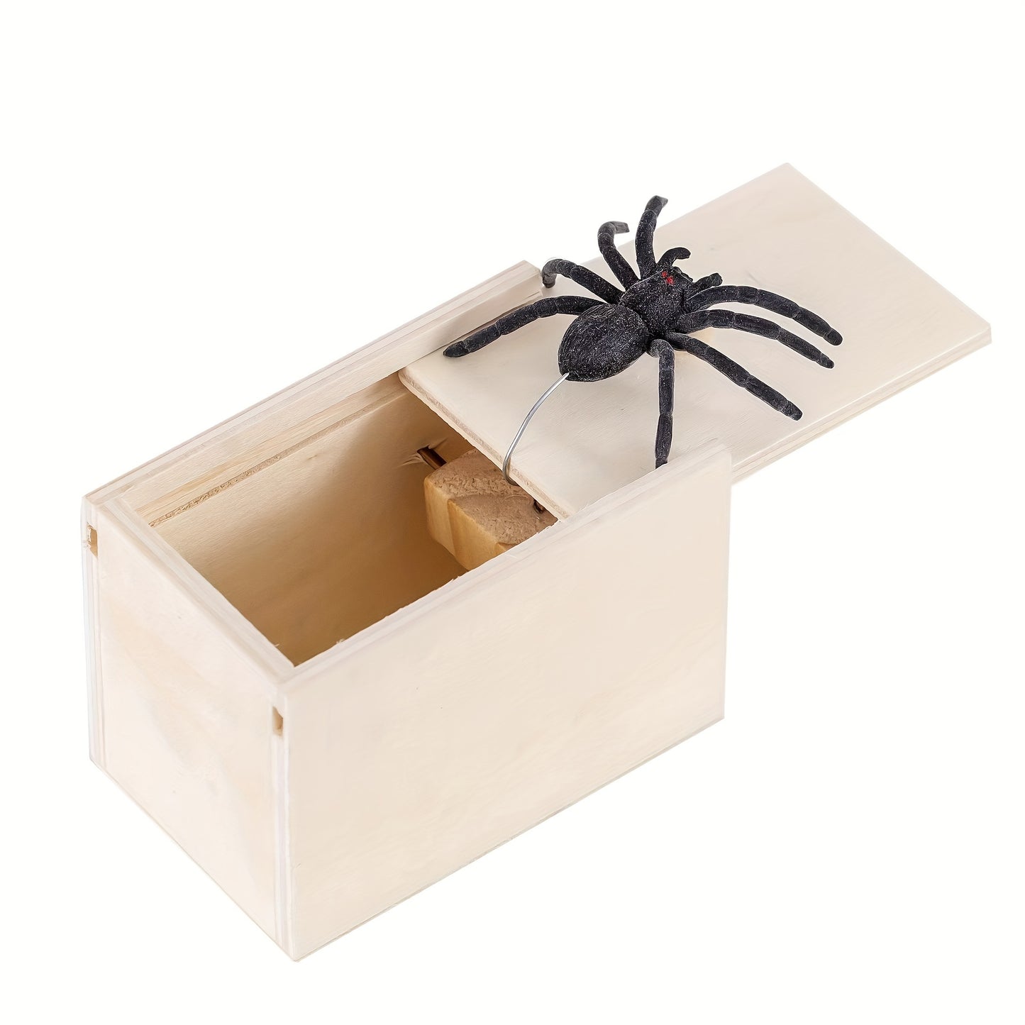 [Surprise Gift] Handmade Wooden Spider Surprise Gift Box | 1pc | Wooden | Swingable, Reusable | Prank Toy | Birthdays, Christmas, April Fools' Day | Fun