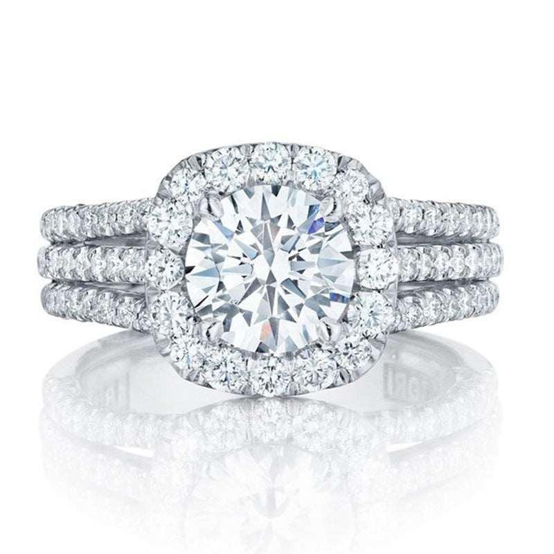 Luxury Women's Engagement and Proposal Ring, Fashion Synthetic Synthetic Zirconia Ring, Classic Style Women's Jewelry