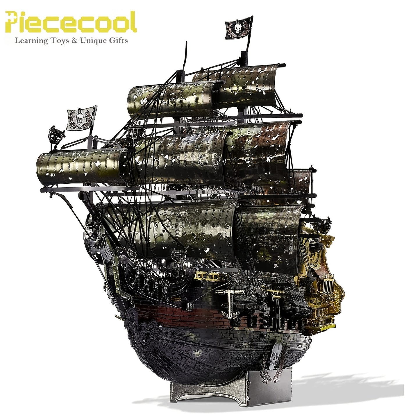 Piececool Metal 3D Puzzles for Adults, Flying Dutchman Pirate Ship Model Kits, 3D Watercraft Model Building Kit, DIY Craft Kits Difficult 3D Puzzles for Family Time, Great Birthday Gifts