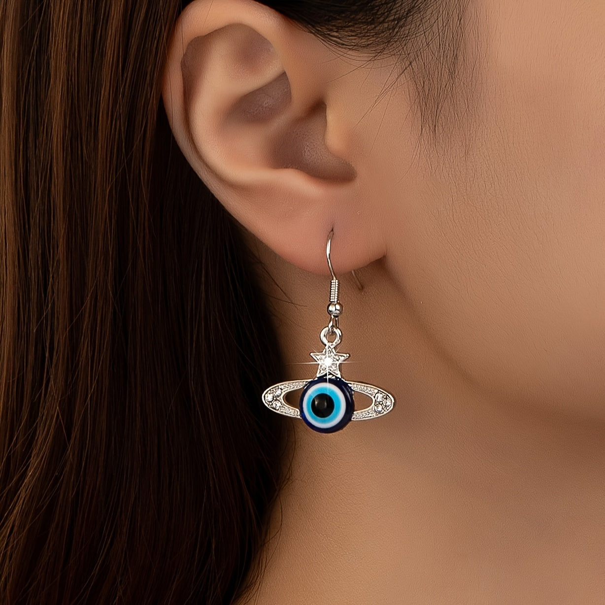 Devils Eye Dangle Earrings - Whimsical Cartoon Character Design, Durable Plated Jewelry Construction, Dangle Earrings with Hypnotic Movement - Irresistibly Cute and Quirky, Creatively Designed for Fashion-Forward Women, Uniqu