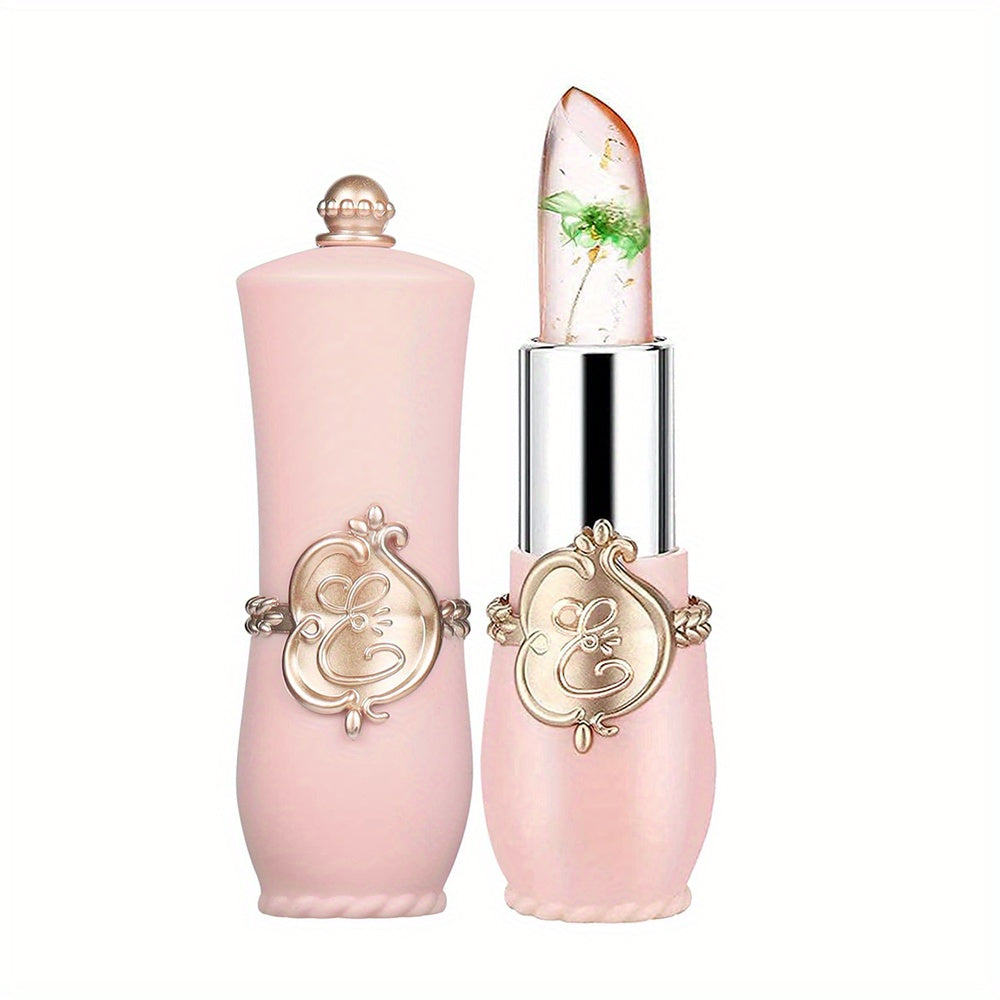 Crystal Dry Flower Jelly Lipstick, Magic Temperature Color Changing Lip Balm, Long Lasting Nourishing Moisturizing Lip Gloss Valentine's Day Gifts