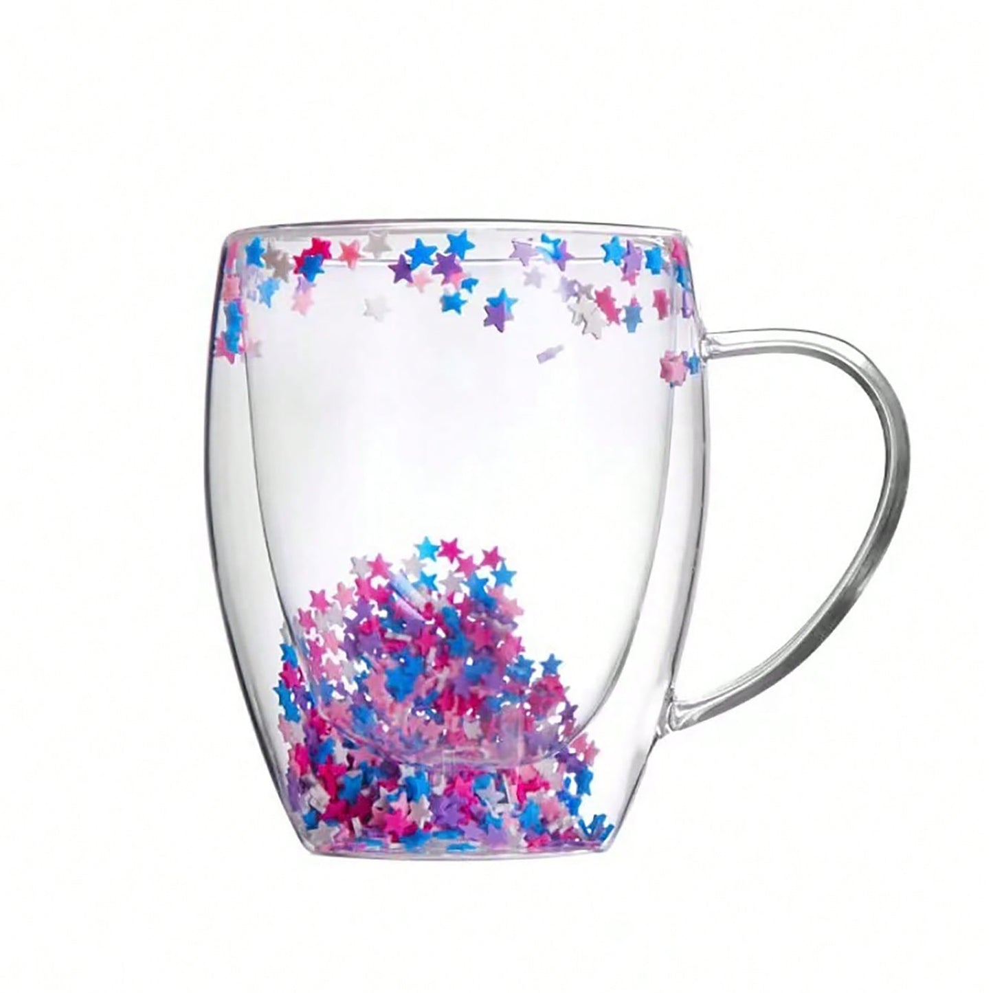 1pc Elegant Double-Walled Glass Coffee Mug with Dried Flower Detail - Thermal Insulated Drinkware for All Seasons - Ideal Birthday Present