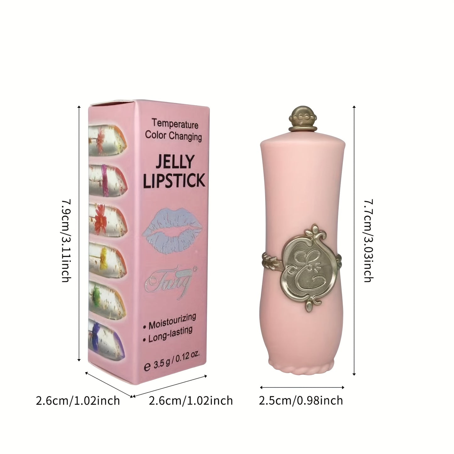 Crystal Dry Flower Jelly Lipstick, Magic Temperature Color Changing Lip Balm, Long Lasting Nourishing Moisturizing Lip Gloss Valentine's Day Gifts