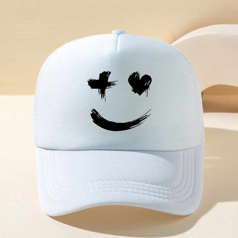 Cartoon Print Baseball Cap Summer Sunshade Mesh Peaked Cap