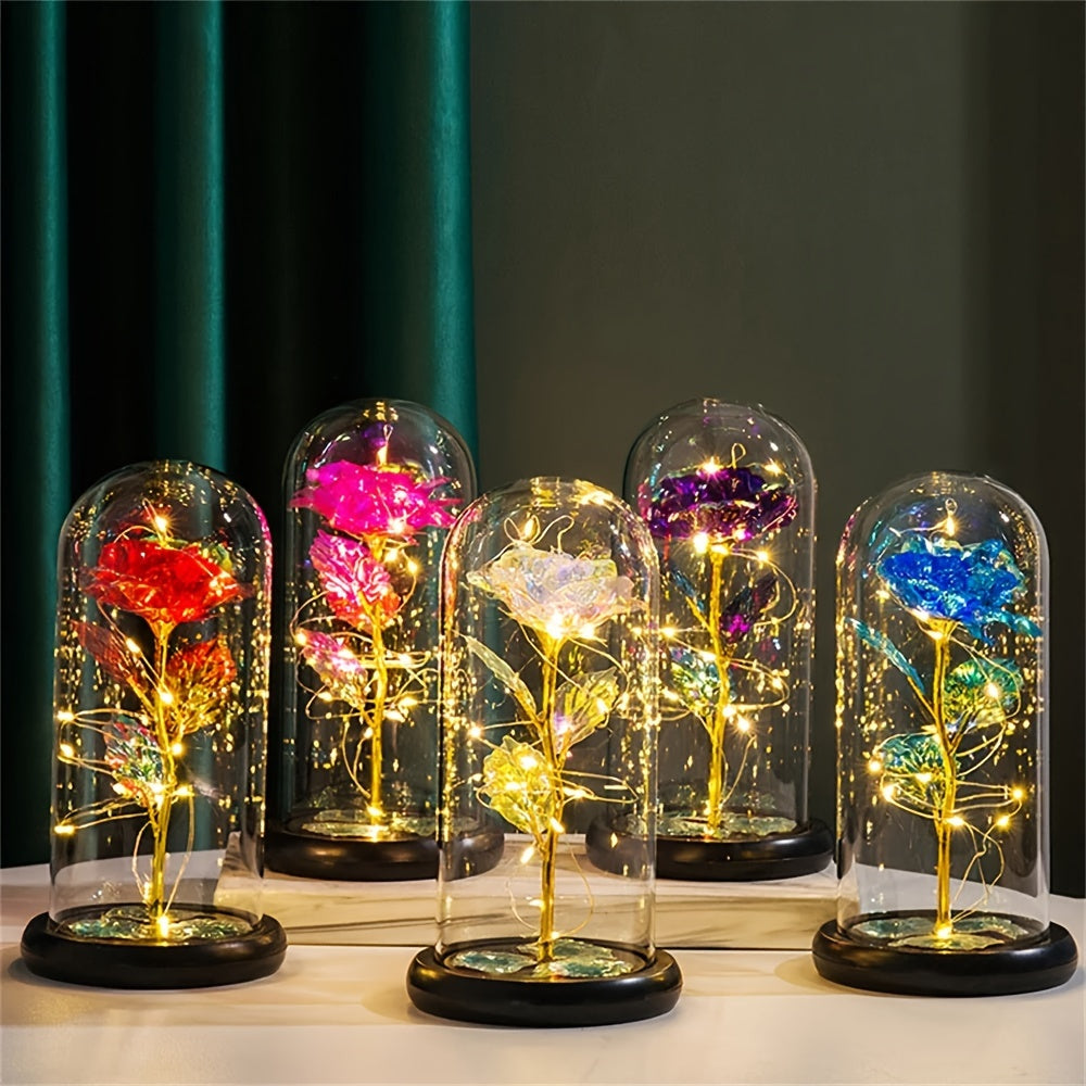 1pc Eternal Glow Rose - Luminescent Artificial Flower in Plastic Case - A Dazzling, Heartfelt Gift for Women - Perfect for Valentines Day, New Year, Mothers Day, Birthdays, Anniversaries & Weddings!