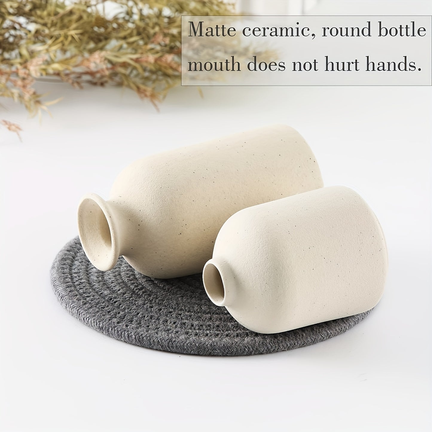 3pcs Bohemian Ceramic Vase Set - Matte Finish, Geometric & Floral Designs for Elegant Home Decor | Ideal for Living Room, Entryway, Bookshelf, Wine Cabinet, TV Stand Display, Vases Home Decor