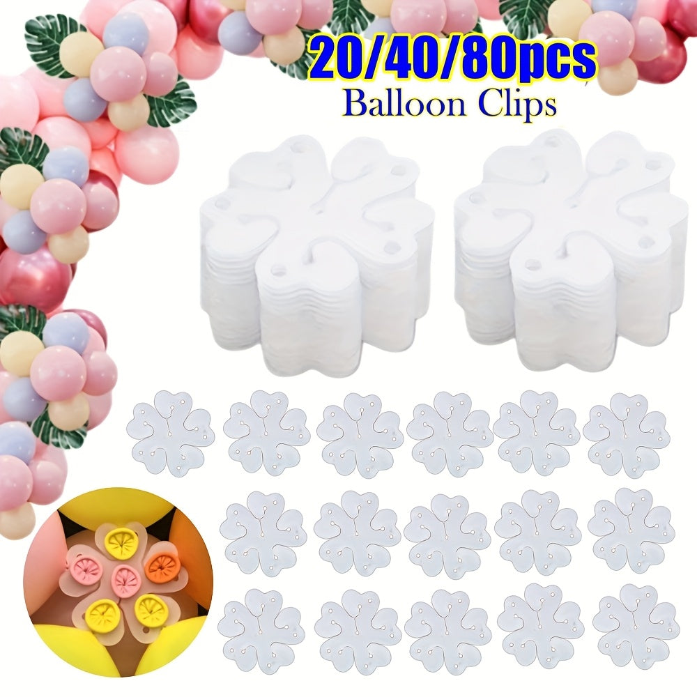 [Balloon Clips] 80/40/20pcs Balloon Clips | Flower Modeling Clip Holder Fixer for Wedding Birthday Party Decoration DIY Balloons Accessories