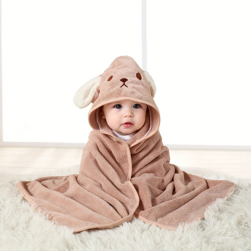 Baby Hooded Swaddle Blanket, Soft Plush Dinosaur Character Wrap, Machine Washable Polyester for 0-3 Years, Absorbent Breathable Skin-Friendly, Multi-Use Towel for Bath, Nap, Stroller – 80.01x80.01 cm