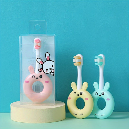 [Soft Silicone Toothbrush] Super Soft Silicone Baby Toothbrush For Toddlers 0-3 Years | Cute Cartoon Design, Gentle Cleaning For Sensitive Teeth