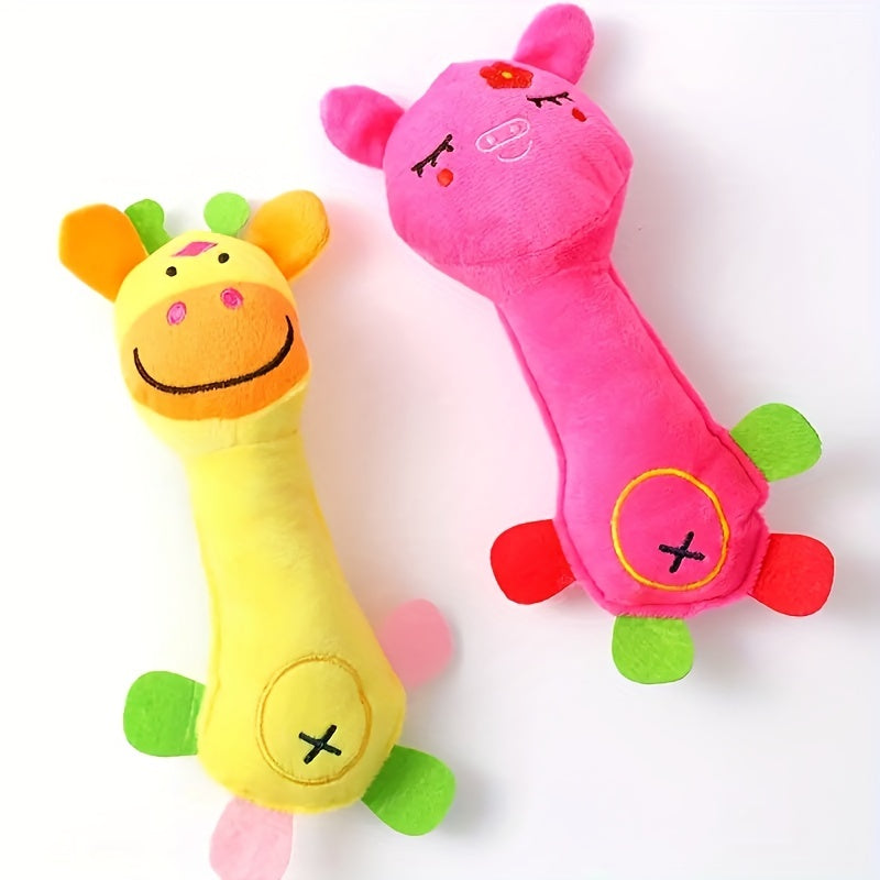 1pc Durable Squeaky Plush Toy for Dogs - Perfect for Grinding Teeth and Interactive Play with Animal Design