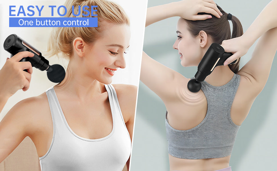 1pc Muscle Massage Gun, Handheld Muscle Massager, Type-C Rechargeable Handheld Entry Level Massager For Neck & Back