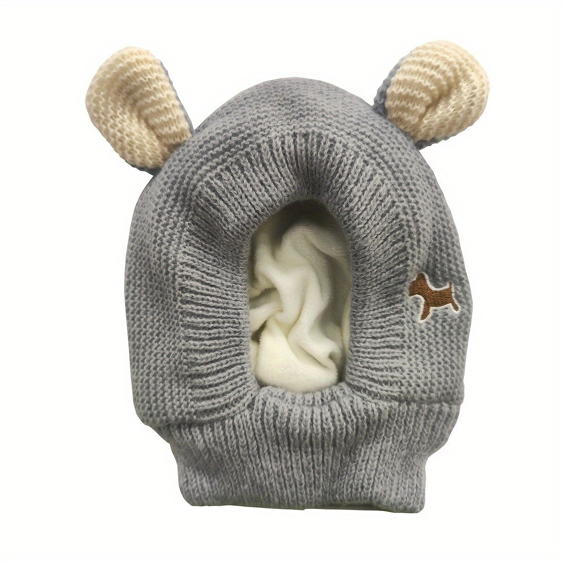 1pc Children's Knit Hat, Warmer Pullover Cap With Cute Ear Fleece Lined For Baby Boys & Girls In Autumn Winter