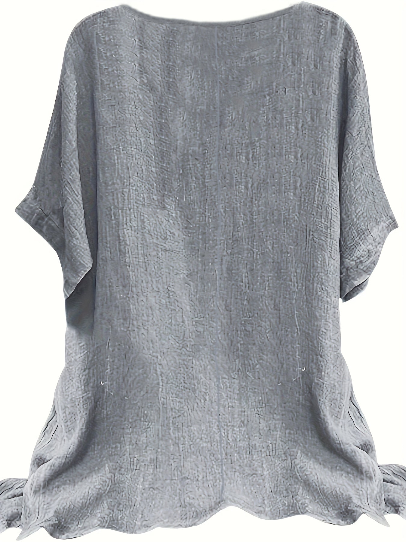Plus Size Casual Short Sleeve T-Shirt - Lightweight Semi-Sheer Round Neck Top, Machine Washable Non-Stretch Fabric for Spring Summer Fall, Versatile Layering Essential