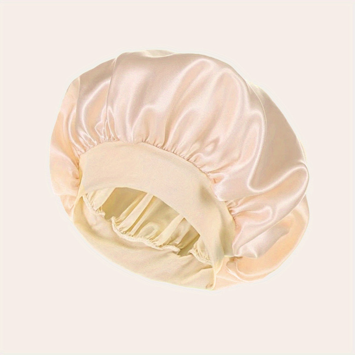 2023 New Women'S Fashion Hair Bonnet - Wide Brim Elastic Sleep Cap for Curly Straight Hair, Pink Fluffy Polyester Bath Hat with Ruffled Edges, Oil-Free Dry Hair Cover for Sleep & Relaxation, Hair Bonnet for Sleeping, Comforta