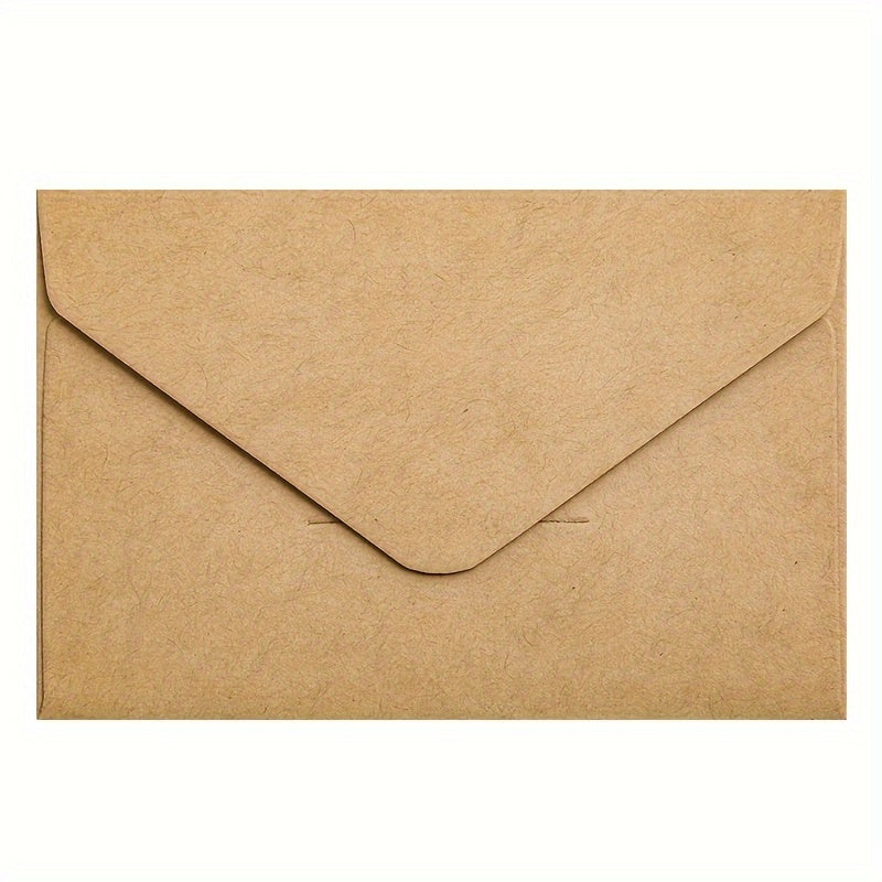 50pcs Kraft Paper Vintage Square Mini Envelopes, Self-Sealing Greeting Card Holders for Thanksgiving & Everyday Use