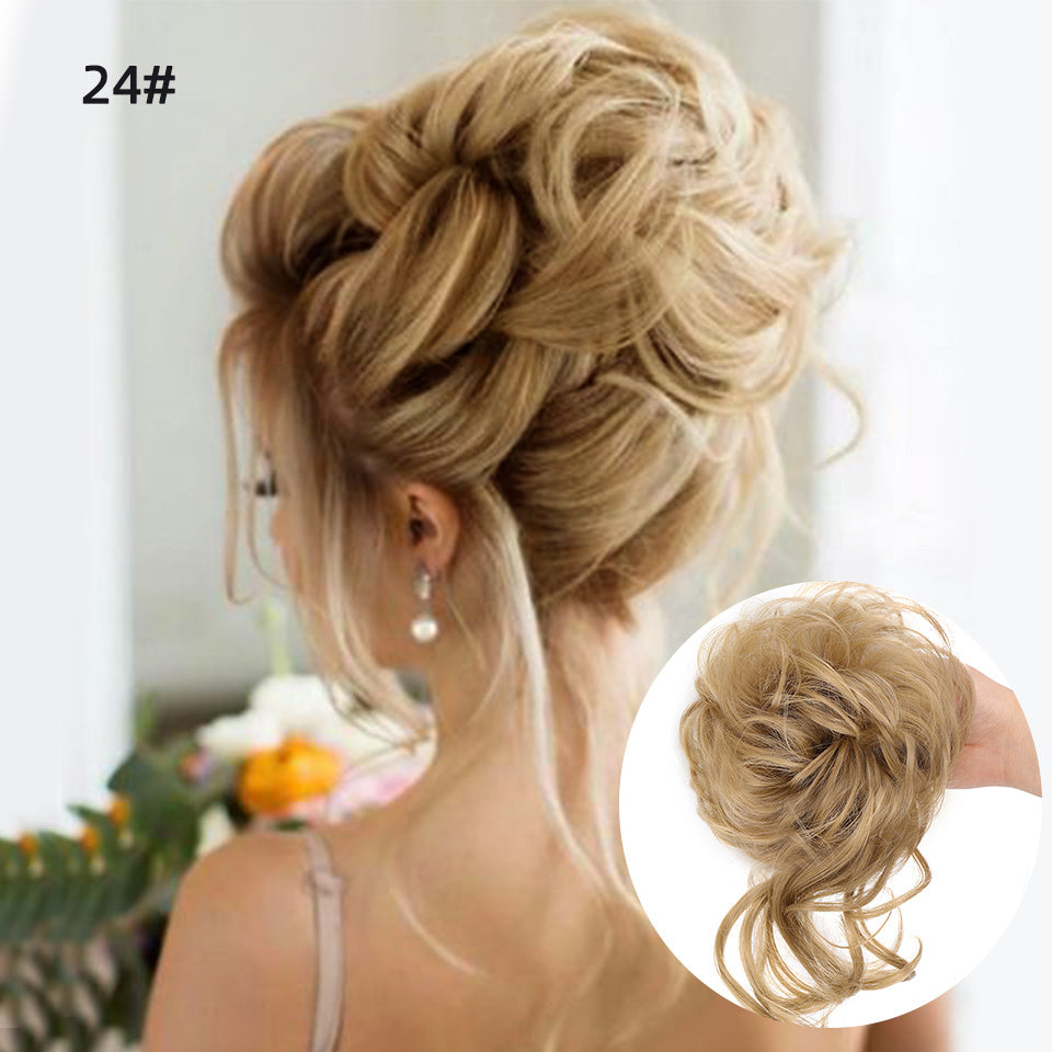 Add Volume And Style with Synthetic Messy Curly Hair Bun Chignon Scrunchy Hair Band! Hair Halloween Christmas